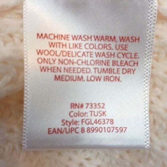 Women Ivory cowl neck sleeveless tunic length knit Lagenlook Boho sweater sz 12 - Picture 10 of 10